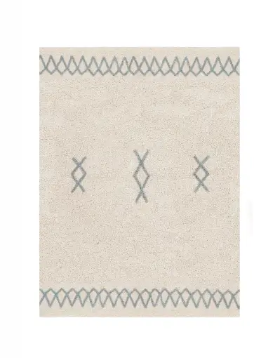 LORENA CANALS tapis lavable / ATLAS NATURAL VINTAGE BLUE by Citron Grenadine
