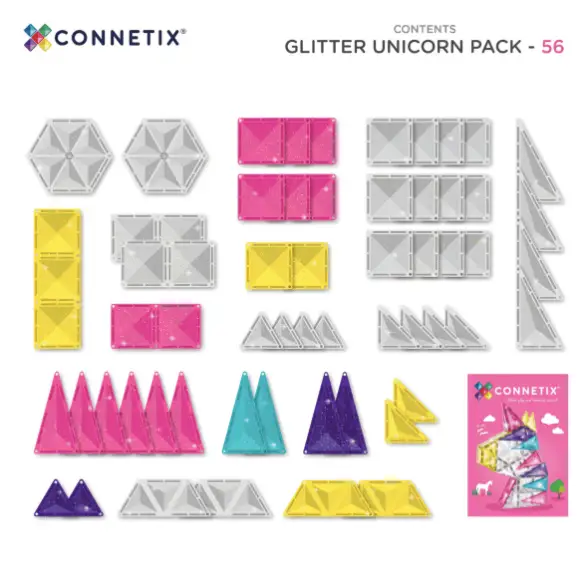 CONNETIX Glitter Unicorn Pack 56 pc by Citron Grenadine