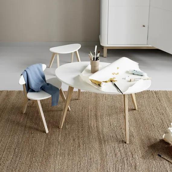 OLIVER FURNITURE Table Wood PingPong, blanc/chêne by Citron Grenadine