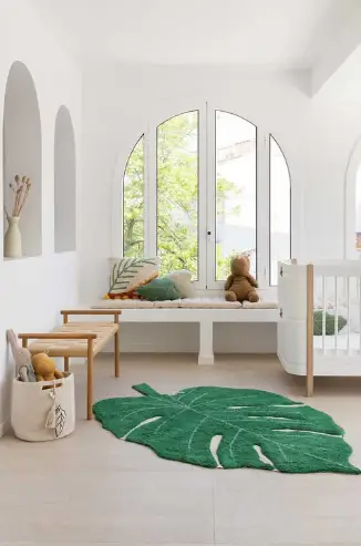 LORENA CANALS tapis lavable / monstera leaf by Citron Grenadine