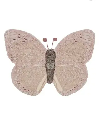 TAPIS LAVABLE EN COTON ANIMAL BABY BUTTERFLY by Citron Grenadine