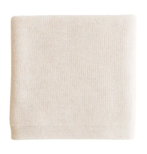 HVID Couverture bébé laine mérinos Felix cream – plaid naissance naturel