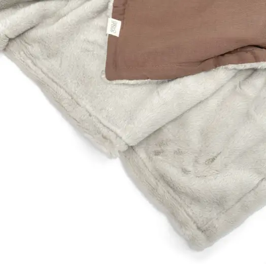 BABYSHOWER plaid hiver polaire / caramel glacé