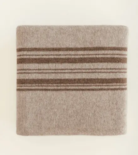 HVID Couverture bébé laine mérinos Gilbert sand & walnut – plaid naissance naturel by Citron Grenadine