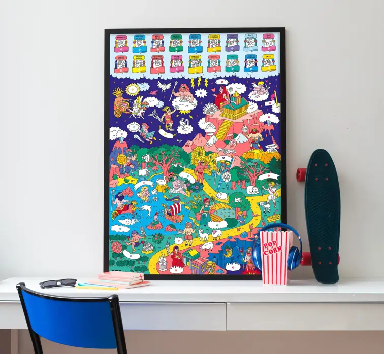 OMY poster school / mythology by Citron Grenadine