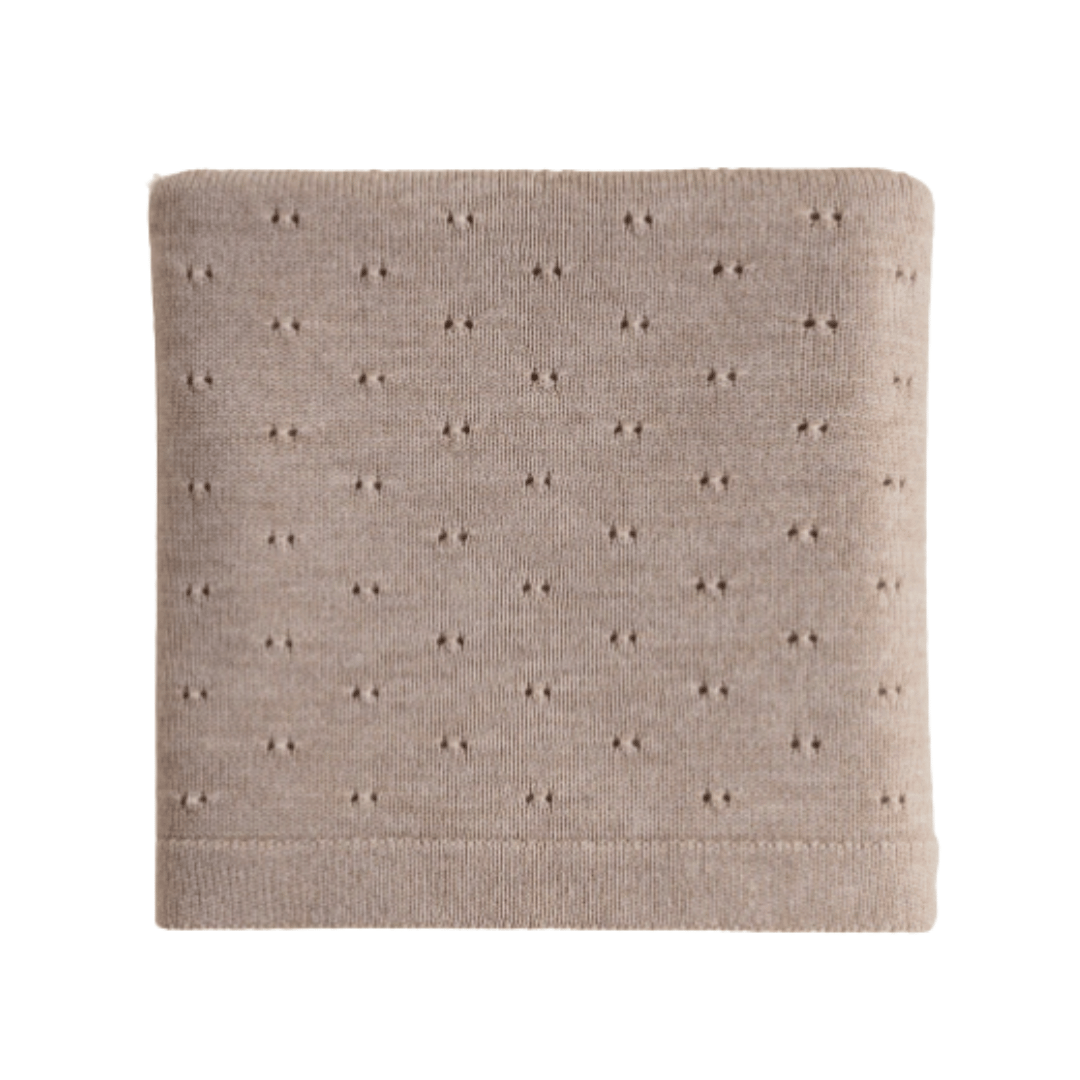 HVID Couverture bébé laine mérinos Bibi Sand – plaid naissance naturel by Citron Grenadine