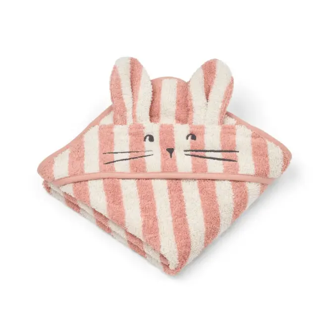 LIEWOOD ALBERT cape de bain / coral blush creme de la creme stripe by Citron Grenadine