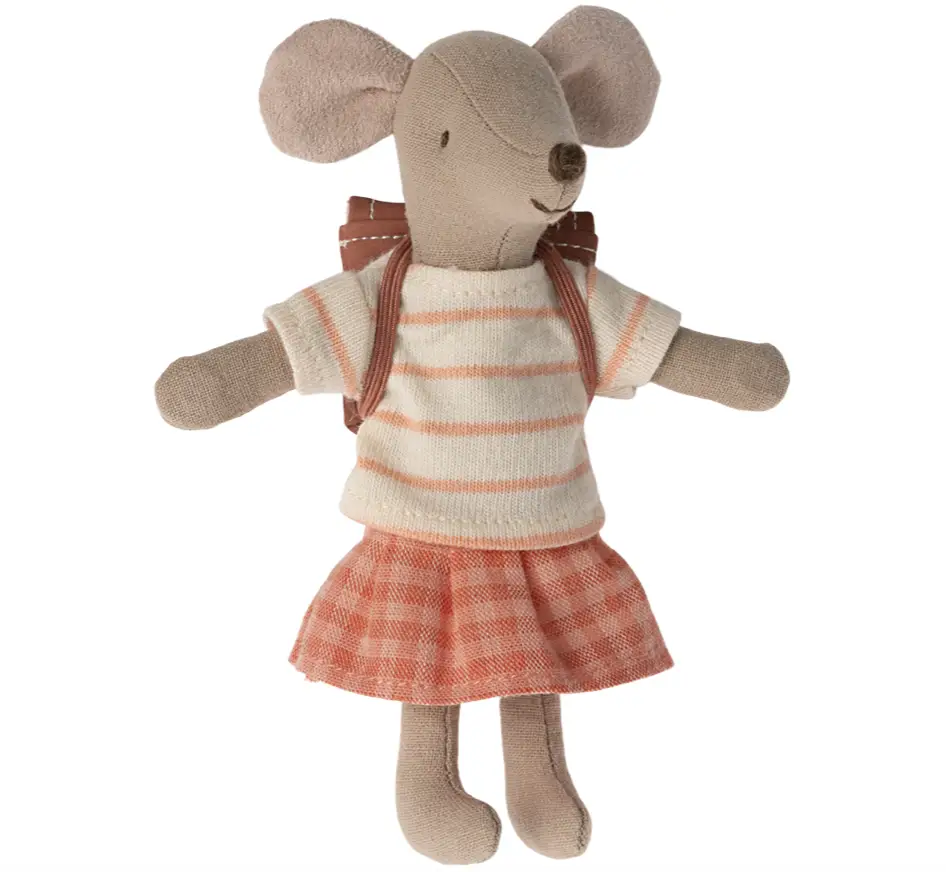 Maileg grande soeur tricycle avec sac / corail by Citron Grenadine