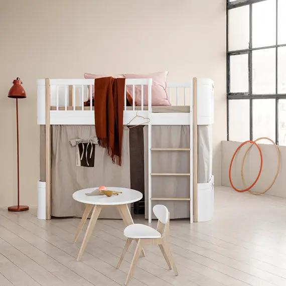 OLIVER FURNITURE Table Wood PingPong, blanc/chêne by Citron Grenadine