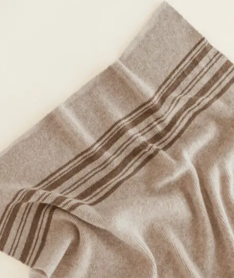 HVID Couverture bébé laine mérinos Gilbert sand & walnut – plaid naissance naturel by Citron Grenadine