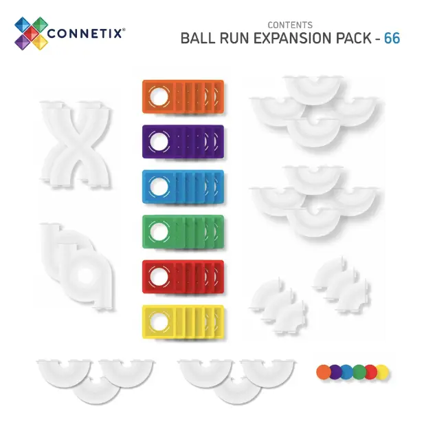 CONNETIX Rainbow Ball Run Expansion Pack 66 pc by Citron Grenadine