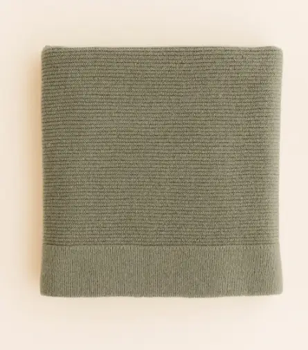 HVID Couverture bébé laine mérinos Gust artichoke – plaid naissance naturel by Citron Grenadine