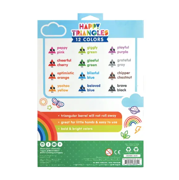 OOLY Happy Triangles Jumbo Crayons +3 ans by Citron Grenadine