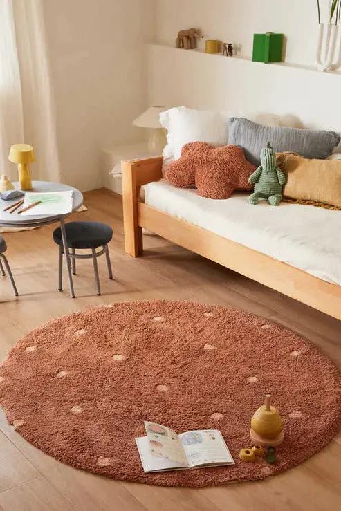 TAPIS LAVABLE ROND DOT CHESTNUT by Citron Grenadine