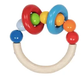 GOKI hochet demi-rond avec perles 9cm by Citron Grenadine