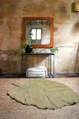LORENA CANALS tapis lavable / monstera olive by Citron Grenadine