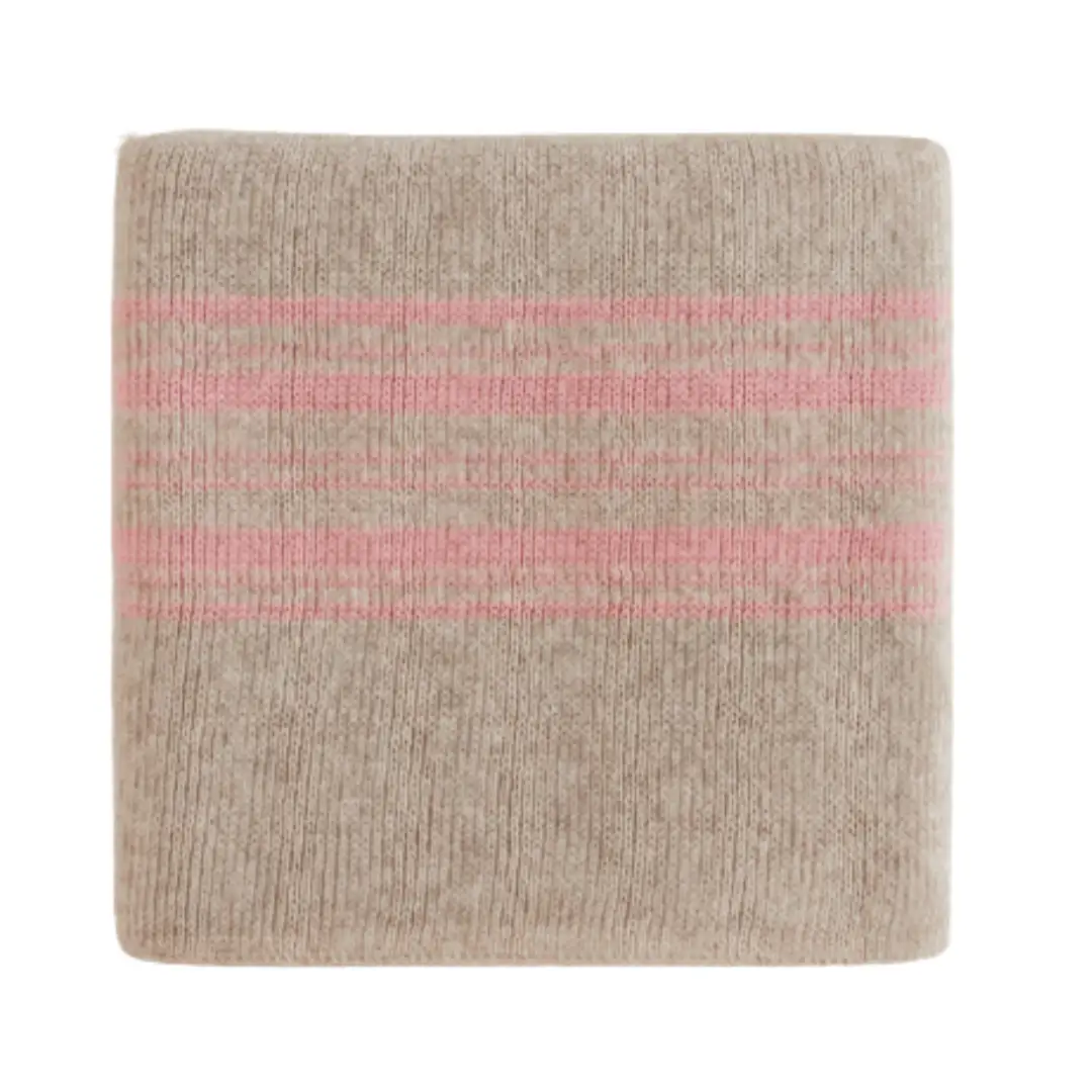 HVID Couverture bébé laine mérinos Gilbert sand & bubblegum – plaid naissance naturel by Citron Grenadine