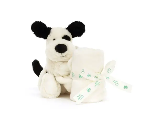 Jellycat bashful / black&cream puppy soother by Citron Grenadine
