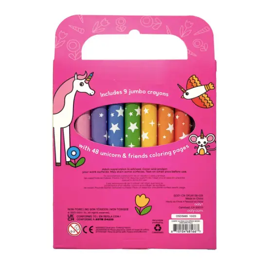 OOLY Carry Along Crayons & Coloring Book – Unicorn Pals +3 ans by Citron Grenadine