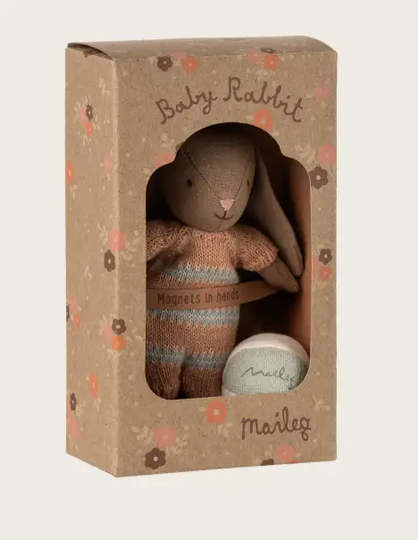 Maileg Bunny set, Micro - Brown - Dusty rose by Citron Grenadine
