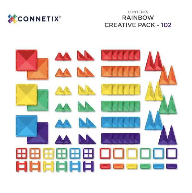 CONNETIX rainbow creative pack 102 pièces by Citron Grenadine