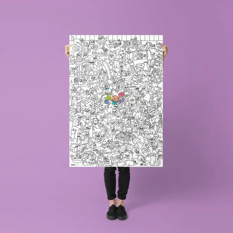 OMY poster géant à colorier / kitty by Citron Grenadine