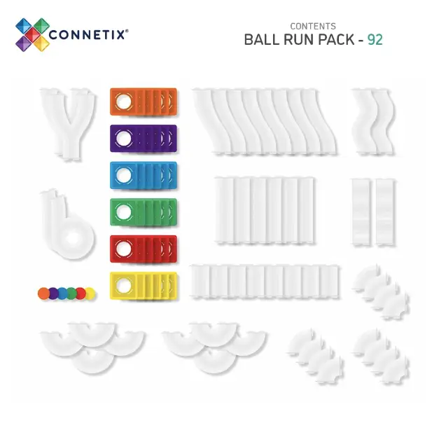 CONNETIX Rainbow Ball Run Pack 92 pc by Citron Grenadine