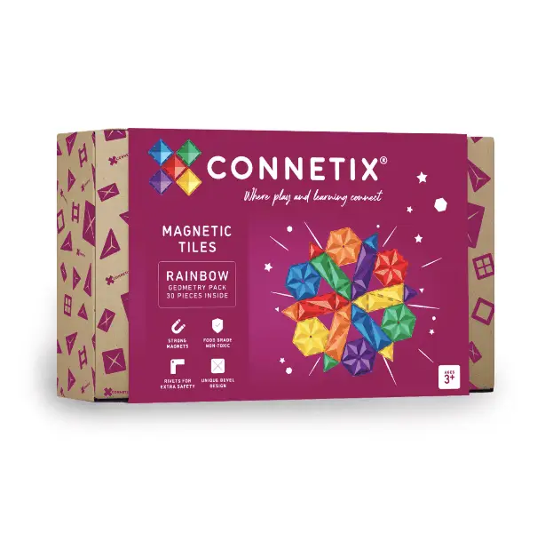 CONNETIX rainbow geometry pack 30 pièces by Citron Grenadine