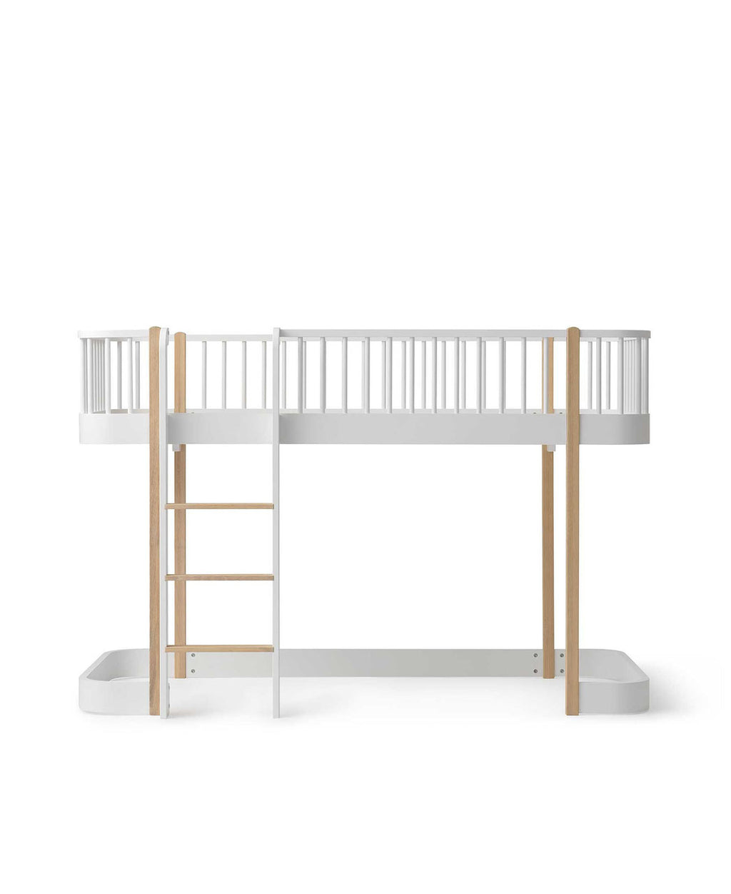 Oliver Furniture lit mezzanine mi-haut wood original blanc/chêne by Citron Grenadine