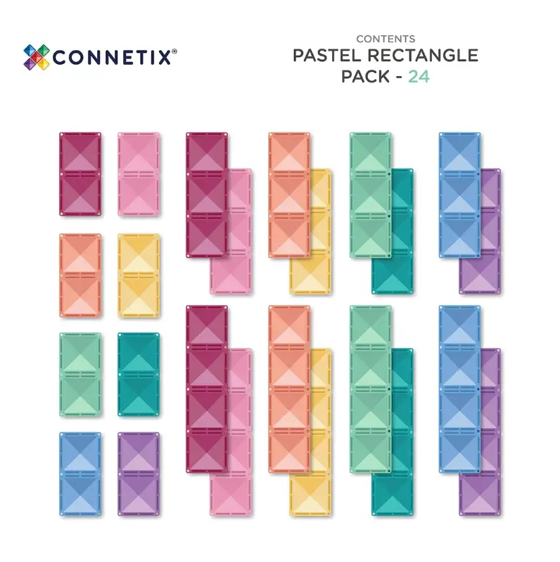 CONNETIX Pastel Rectangle Pack 24 pc by Citron Grenadine