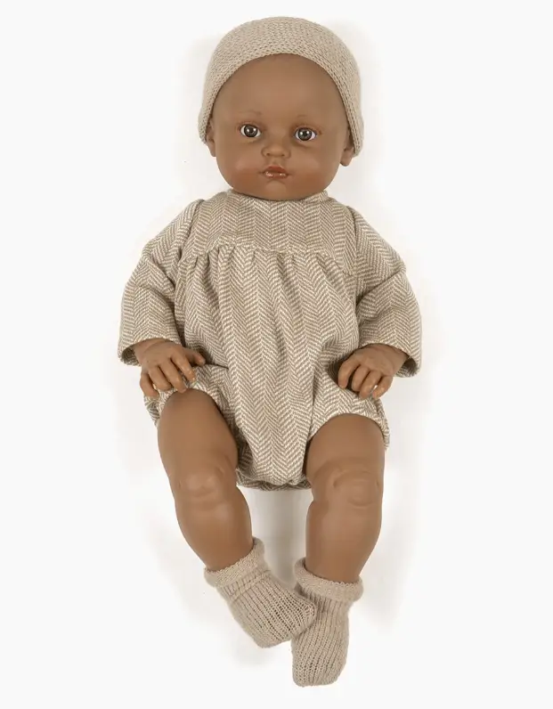 Minikane bambini Augustine / barboteuse chevrons beige by Citron Grenadine