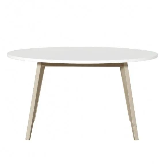 OLIVER FURNITURE Table Wood PingPong, blanc/chêne by Citron Grenadine