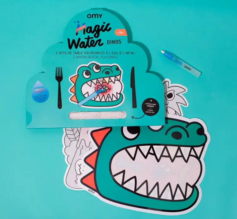 OMY set de table à colorier à l'eau / dino by Citron Grenadine