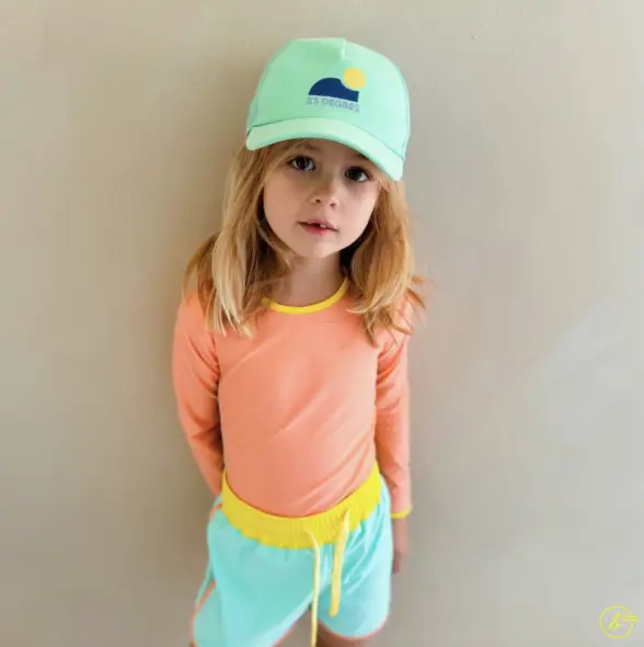 BAÏNES kiwi maillot anti UV / turquoise by Citron Grenadine