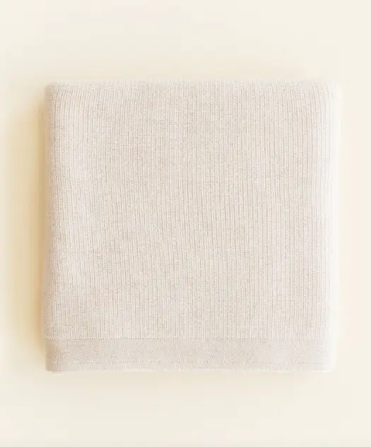 HVID Couverture bébé laine mérinos Felix cream – plaid naissance naturel