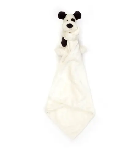 Jellycat bashful / black&cream puppy soother by Citron Grenadine