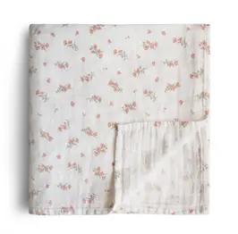 MUSHIE tetra en gaze de coton / pink flowers by Citron Grenadine