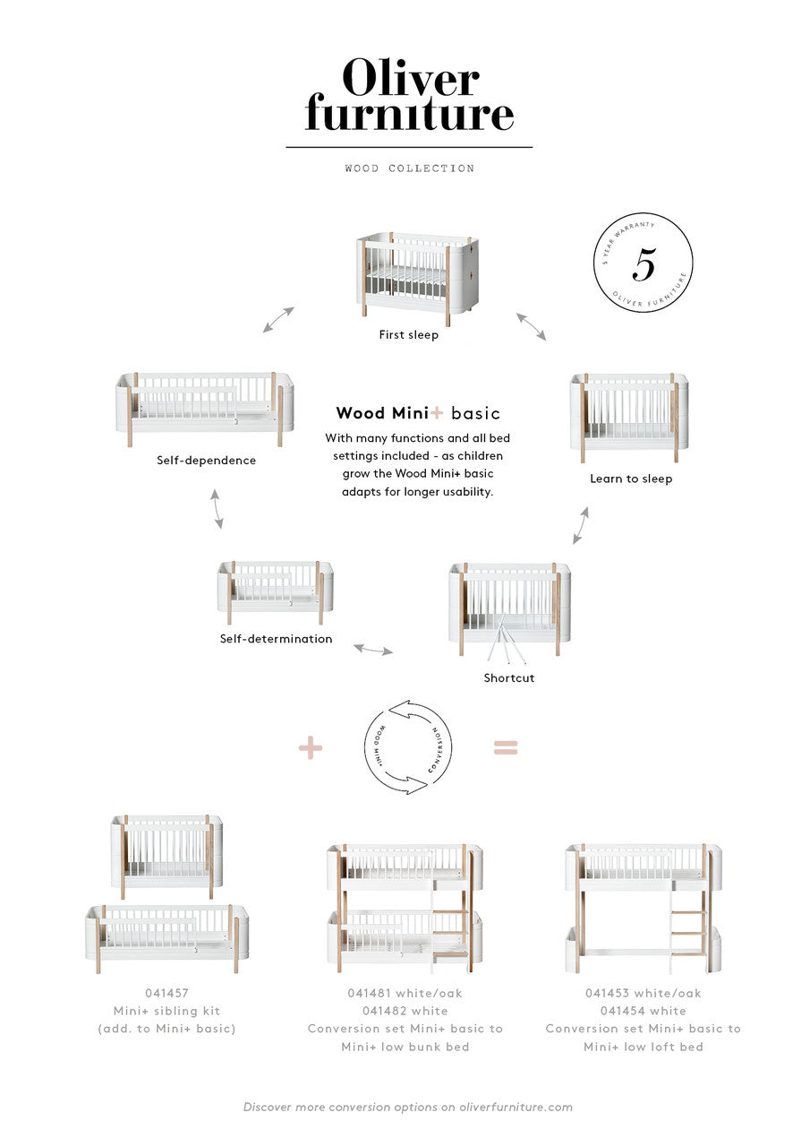 Oliver Furniture lit mini+ 0/9 ans / blanc 041426 by Citron Grenadine