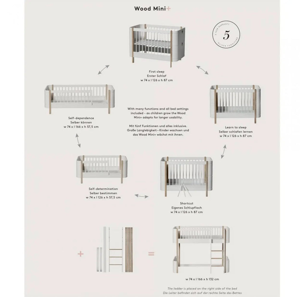 Oliver Furniture kit de conversion basic en lit junior mezzanine by Citron Grenadine