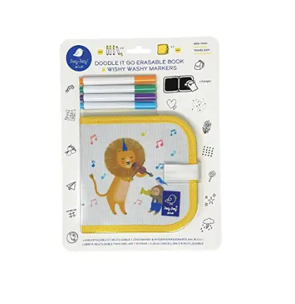 JAQ JAQ BIRD cahier à dessins réutilisable / lion wishy washy mini doodle it & go by Citron Grenadine