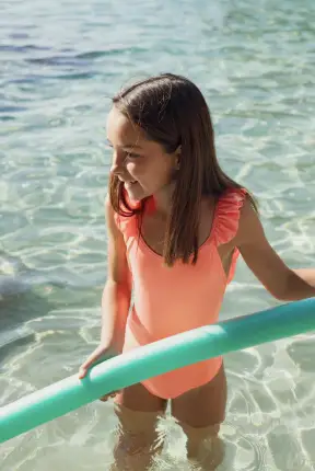 LISON PARIS bora bora maillot anti UV / corail fluo by Citron Grenadine