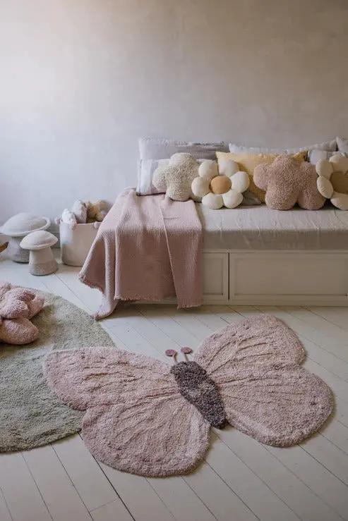 TAPIS LAVABLE EN COTON ANIMAL BABY BUTTERFLY by Citron Grenadine