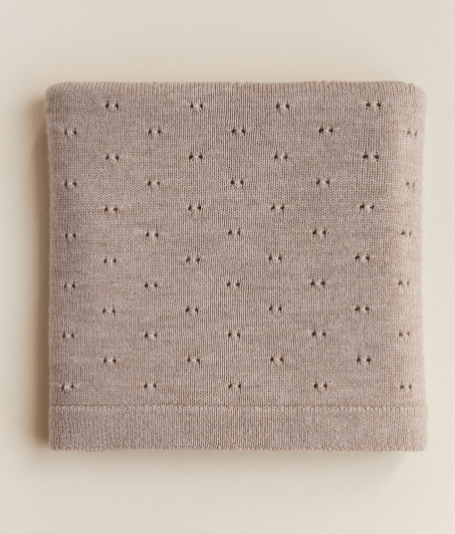 HVID Couverture bébé laine mérinos Bibi Sand – plaid naissance naturel by Citron Grenadine
