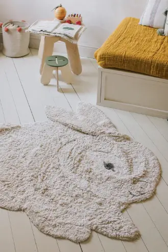 LORENA CANALS tapis lavable / bunny by Citron Grenadine