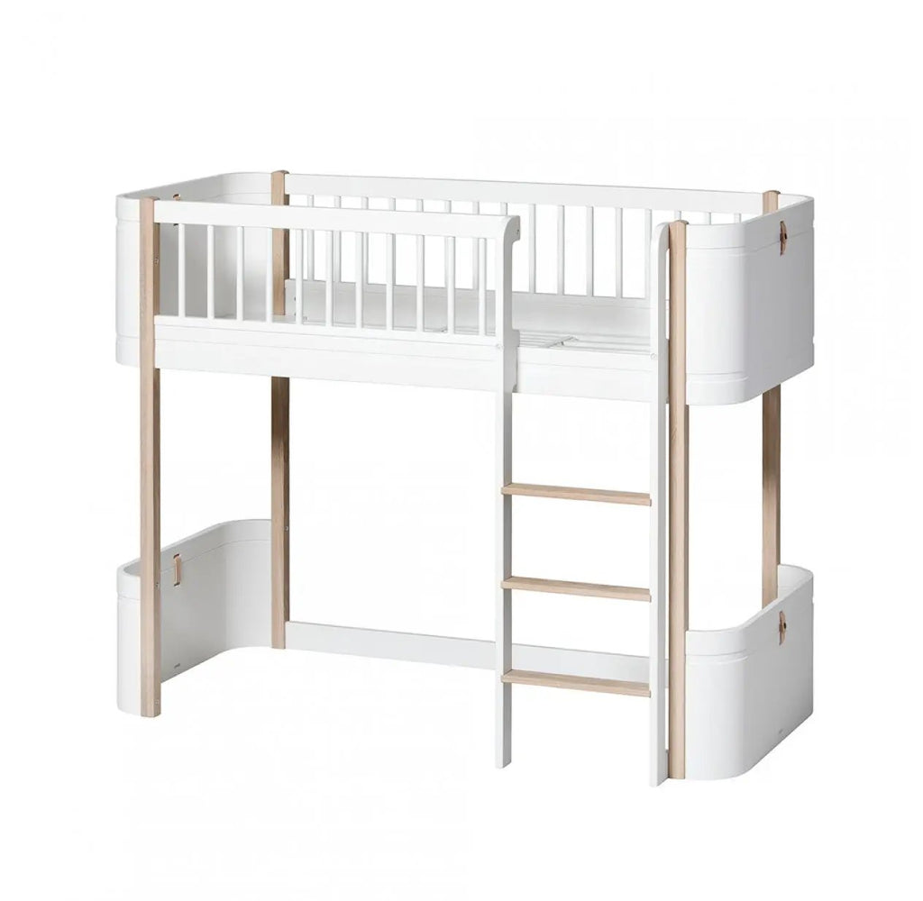 Oliver Furniture lit mezzanine mi-haut wood mini+ by Citron Grenadine
