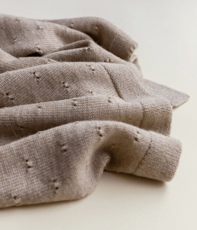 HVID Couverture bébé laine mérinos Bibi Sand – plaid naissance naturel by Citron Grenadine