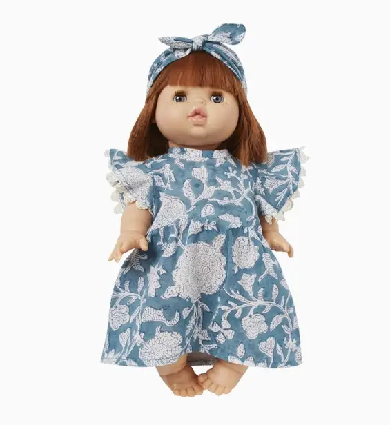 Bonheur du Jour robe Amicia pour poupées Tupia bleue by Citron Grenadine