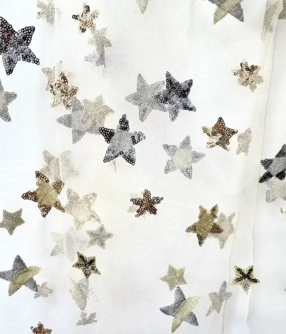 RATATAM cape brodée sequins or et argent by Citron Grenadine