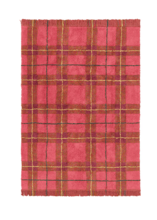 LORENA CANALS tapis lavable / tartan vintage red by Citron Grenadine