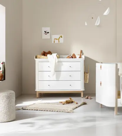 Oliver Furniture commode à langer 3 tiroirs chêne/blanc by Citron Grenadine
